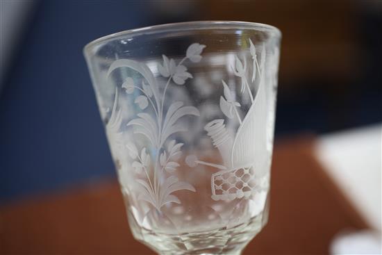 A soda glass goblet, early 20th century, 19.5cm